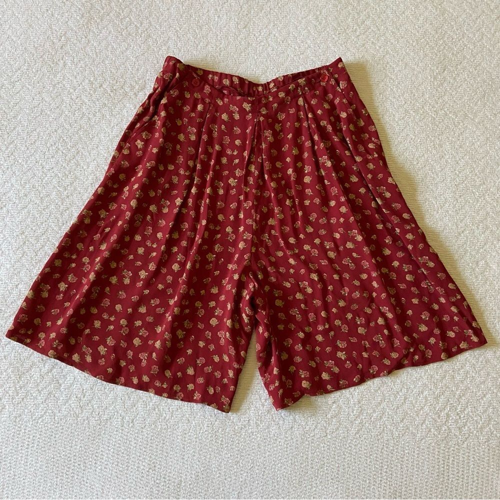 JH Collectibles Vintage Red Floral High Waist Dress Shorts